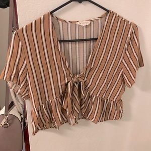 Pacsun LA Hearts Front Tie Crop Top